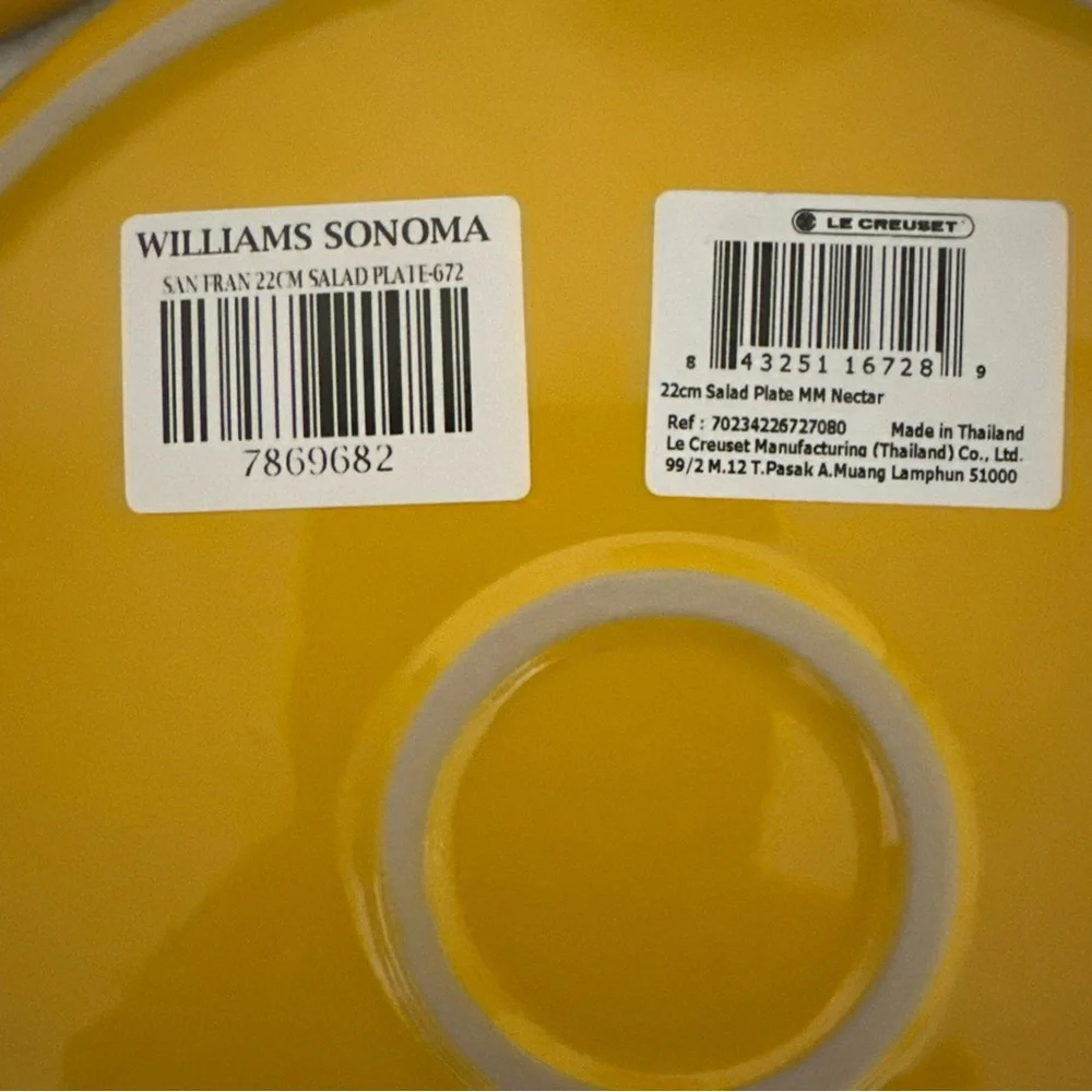 Set of Three le Creuset Yellow lunch Plates NEW NWT
